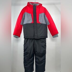 Arctic Quest Boys Ski Jacket and Snowbib Snowsuit Set 2 Piece Zip Up coat Sz 7